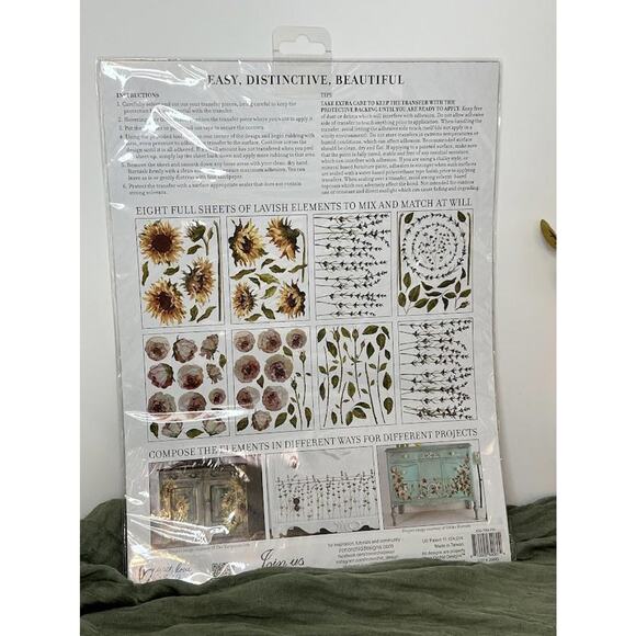 PAINTERLY FLORALS - IOD Transfer Pad - Eight 12"x16" Sheets - Brand New - Picture 2 of 2